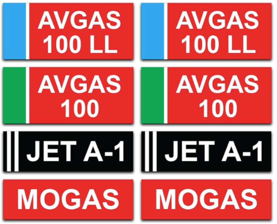 12x3 Inch Avgas 100LL Vinyl Sticker – Aviation Gas Fuel Container Decal Sign
